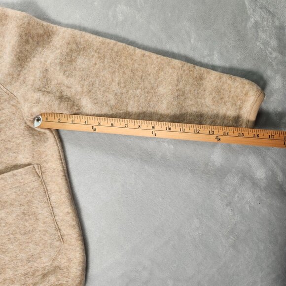 Universal Works Mens Wool Blend Fleece Cardigan Jacket Beige Size S Button Front - Picture 10 of 11